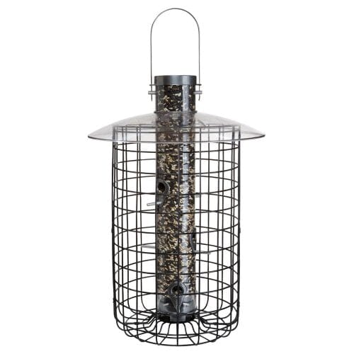 Droll Yankees New Generation Sunflower Caged Haven Wild Bird Feeder - Black - 2.5 Lbs Cap  