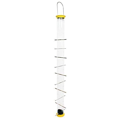 Droll Yankees New Generation Thistle Finch Tubed Wild Bird Feeder - Yellow - 2.5 Lbs Cap  