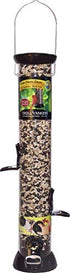 Droll Yankees Onyx Clever Clean Sunflower and Mixed Seed Tube Type Wild Bird Feeder - Black - 2 Lbs Cap  