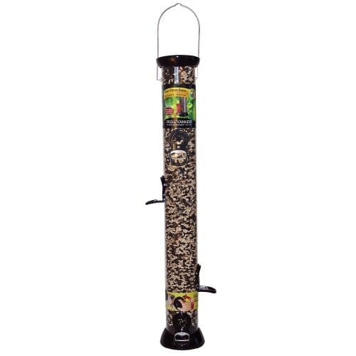 Droll Yankees Onyx Clever Clean Sunflower and Mixed Seed Wild Bird Feeder - Black - 3 Lbs Cap  