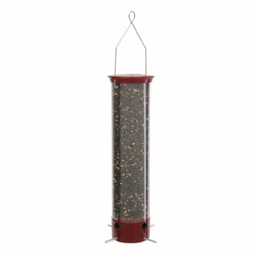 Droll Yankees Yankee Dipper Squirrel Proof Tubed Wild Bird Feeder - Burgundy - 5 Lbs Cap  