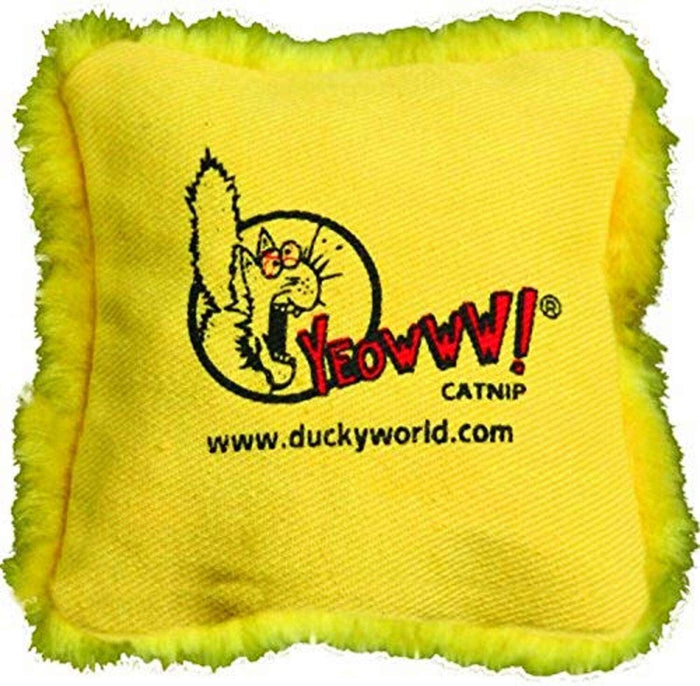 Ducky World Yeowww!® Catnip Pillow Toys Yellow Color 2.5 X 2.5 Inch