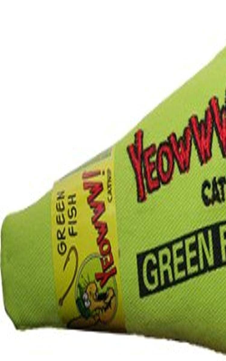 Ducky World Yeowww!® Fish Catnip Toys Green Color 7 Inch  