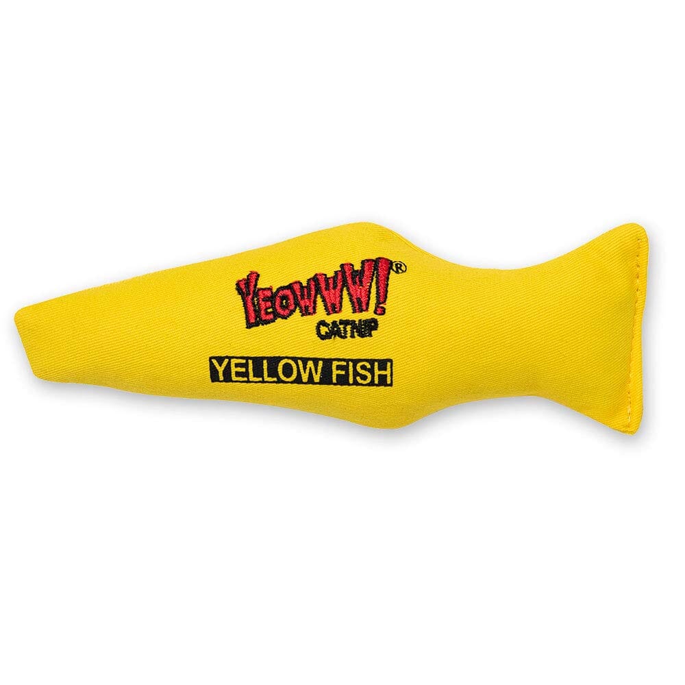 Ducky World Yeowww!® Fish Catnip Toys Yellow Color 7 Inch  