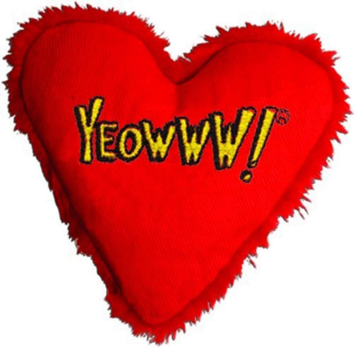 Ducky World Yeowww!® Hearrrt Attack “YEOWWW!” Catnip Toys Yellow Color 4 Inch  