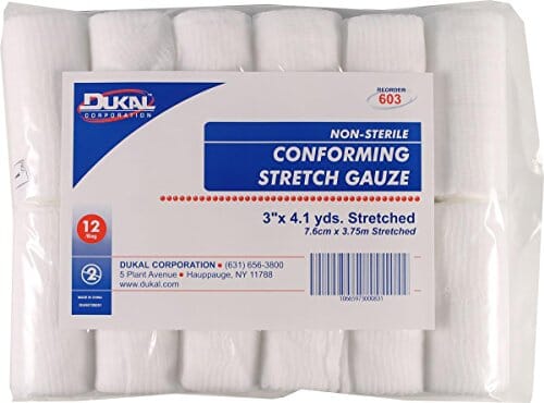 Dukal Non-Sterile Conforming Stretch Gauze Veterinary Supplies Cottons Gauze & Misc - White - 3 In X 4.1 Yd  