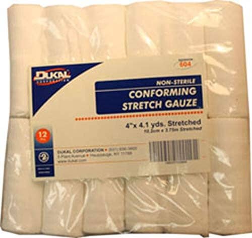 Dukal Non-Sterile Conforming Stretch Gauze Veterinary Supplies Cottons Gauze & Misc - White - 4 In X 4.1 Yd  