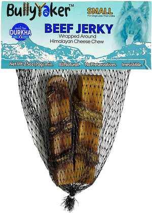 Durkha JerkyYaker Beef and Cheese Wrapped Small Natural Dog Chews - 2 Count