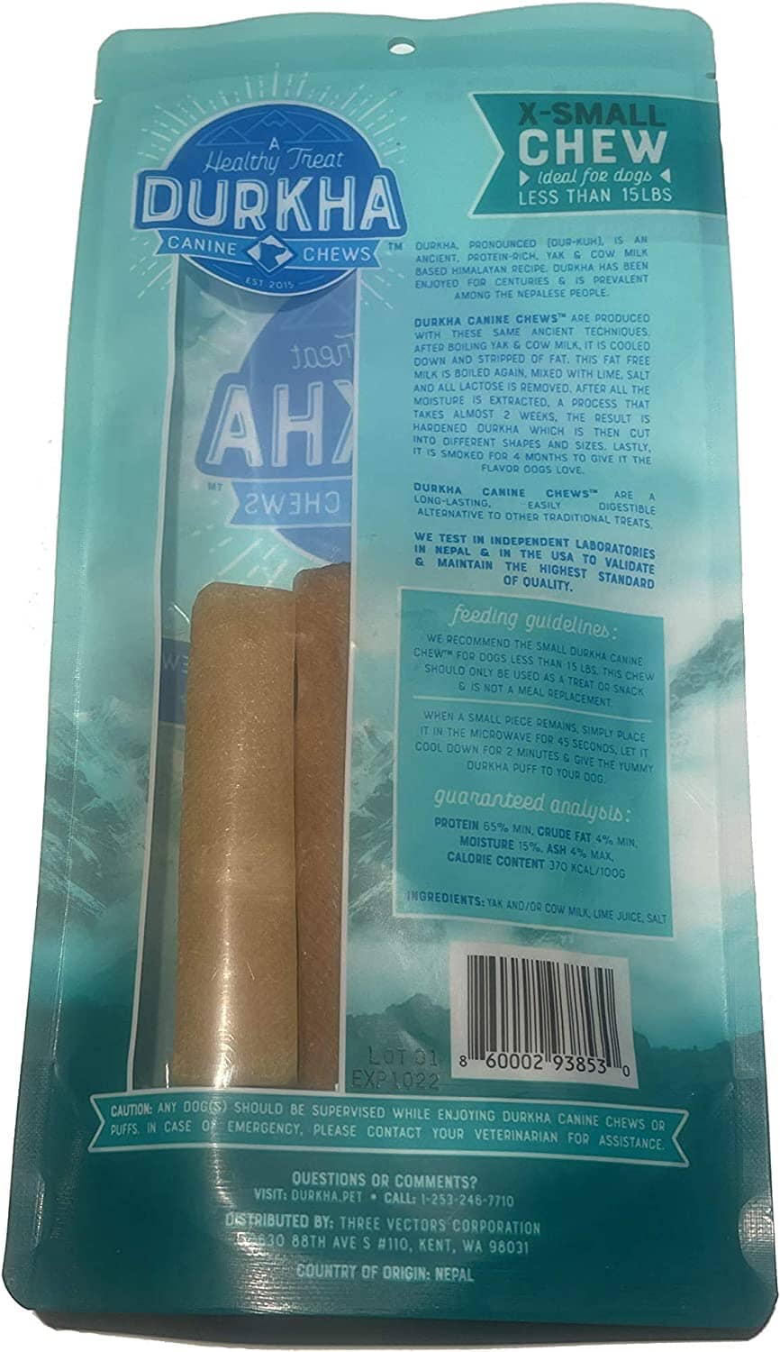 Durkha Packaged Himalayan Cheese Chews Dog Treats - Extra Small - 3 Pack  