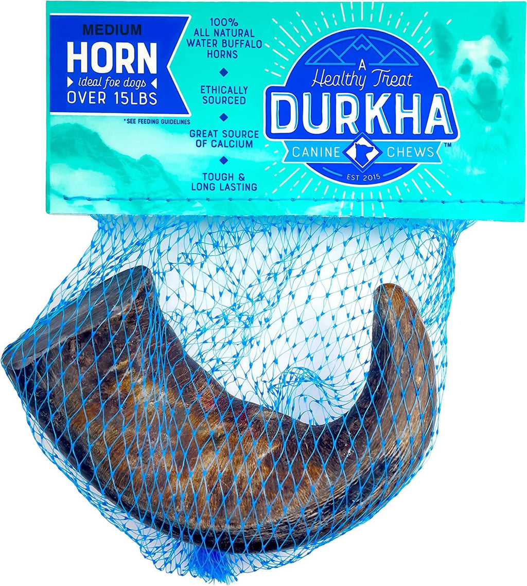 Durkha Water Buffalo Horns Natural Dog Chews - Large/Extra Large  