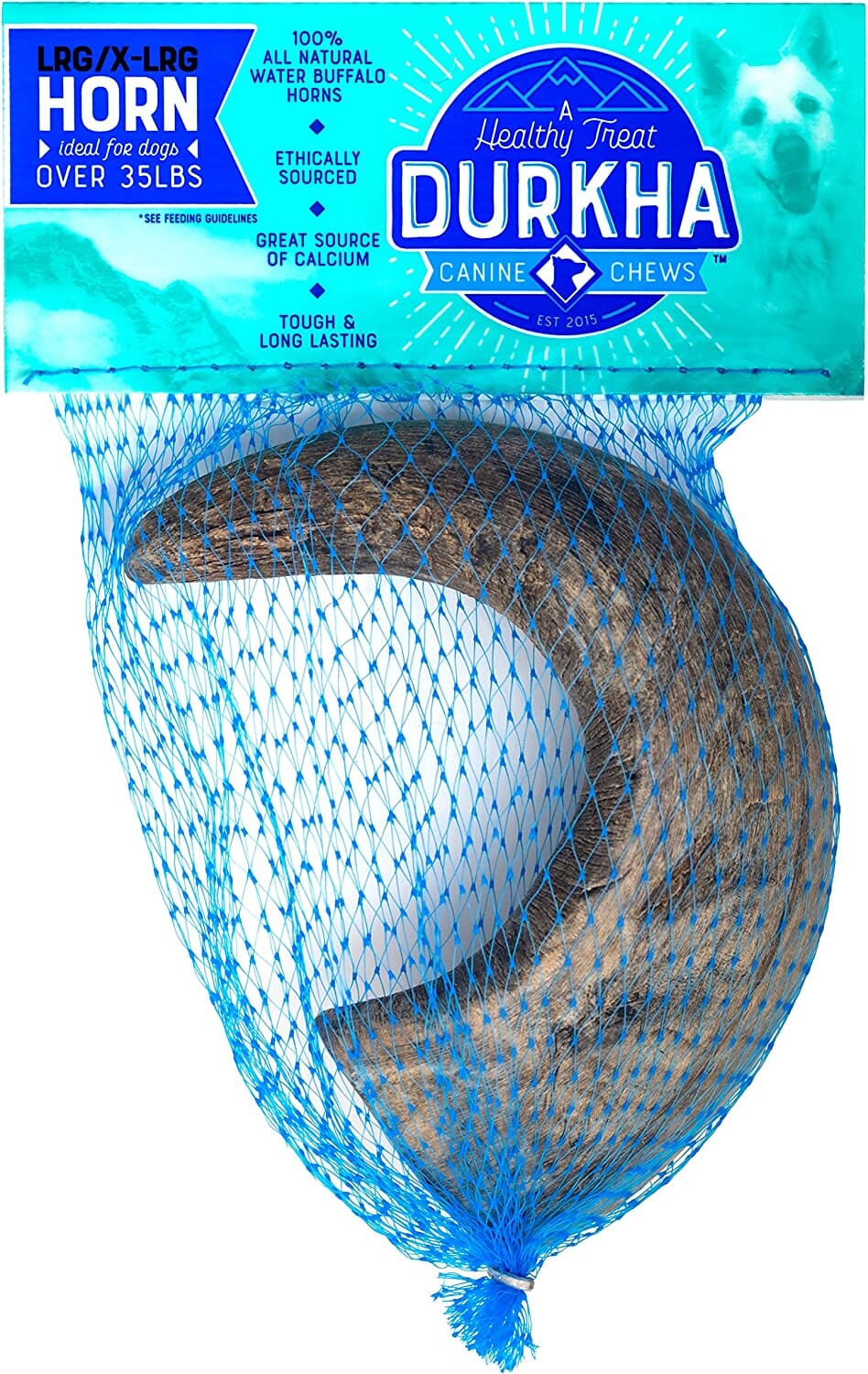Durkha Water Buffalo Horns Natural Dog Chews - Small  