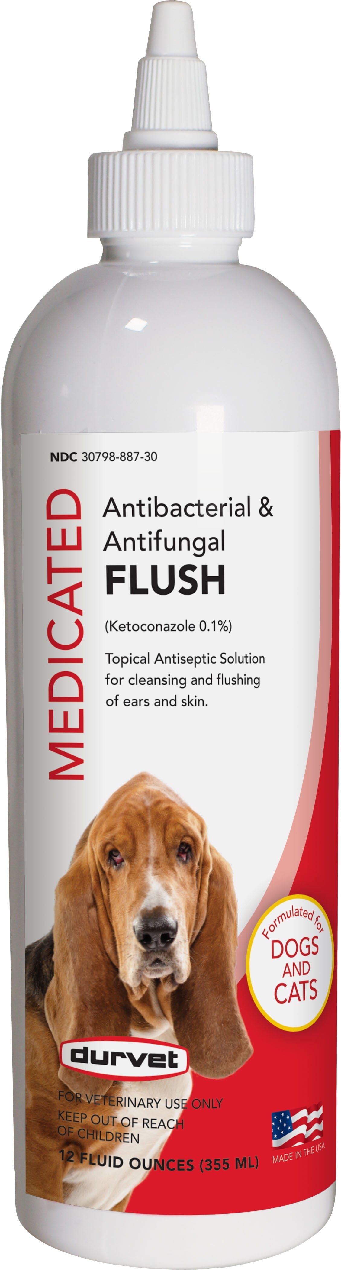 Durvet Antibacterial & Antifungal Flush for Dogs - 12 Oz  