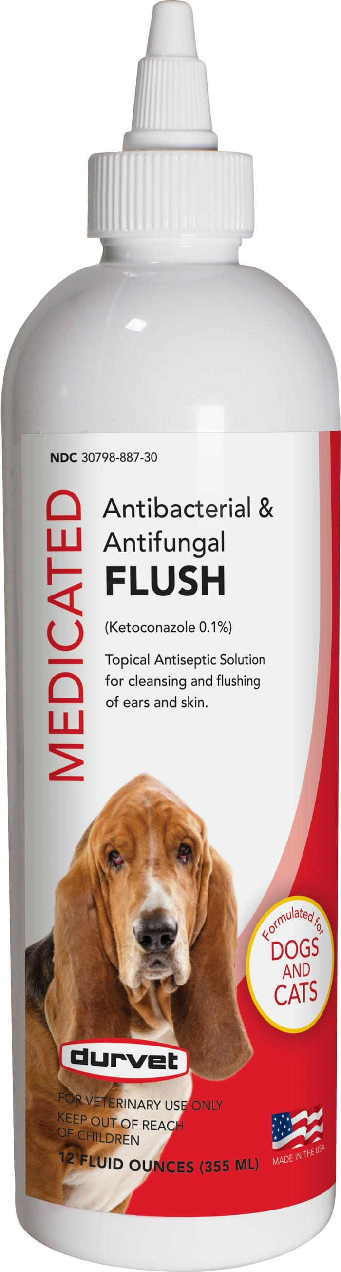 Durvet Antibacterial & Antifungal Flush for Dogs - 12 Oz