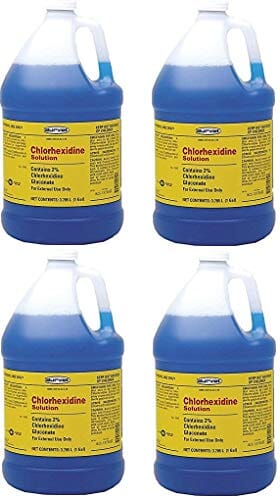 Durvet Chlorhexidine Gluconate 2% Solution Veterinary Supplies Clean Sanitize & Misc - 1 Gal - 4 Pack  