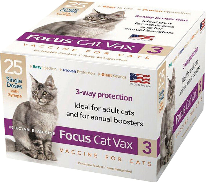 Durvet Focus Cat Vax 3 Vaccine with Syringe Cat Vaccines - 1 Dose