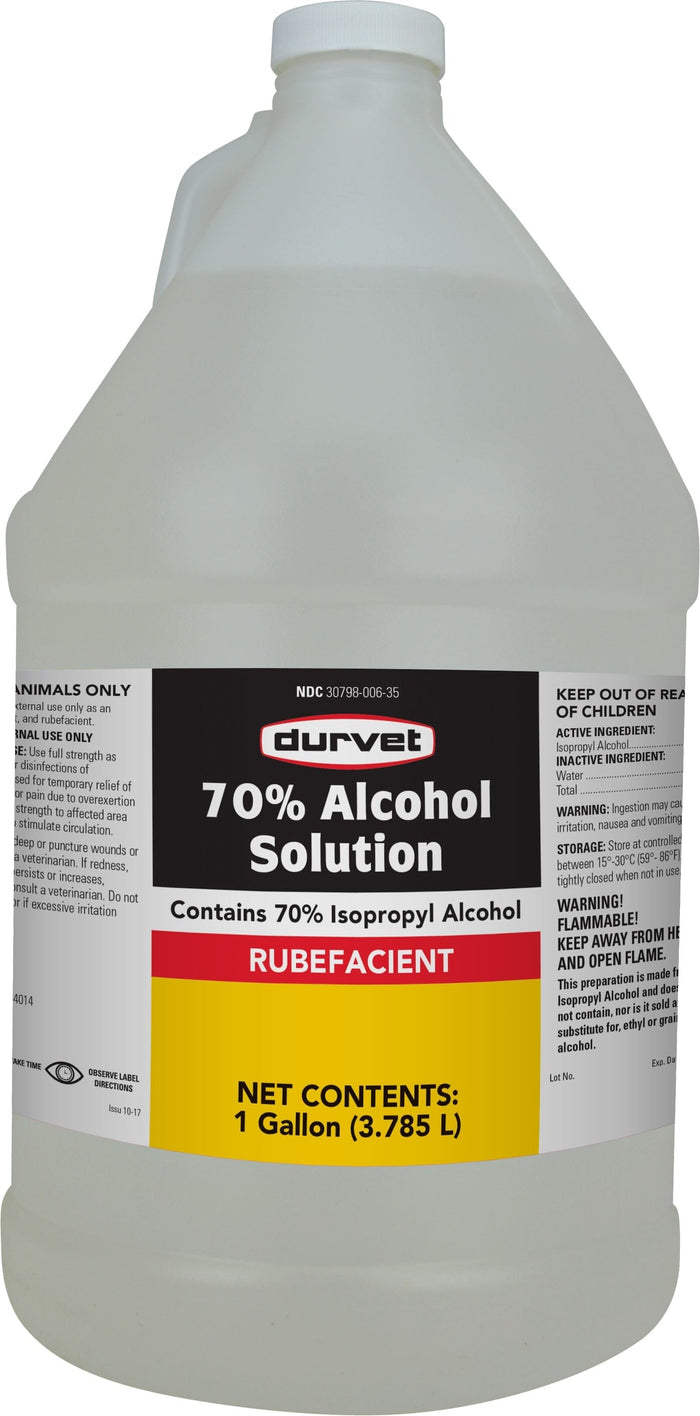 Durvet Isopropyl Alcohol 70% Solution Veterinary Supplies Clean Sanitize & Misc - 1 Gal...