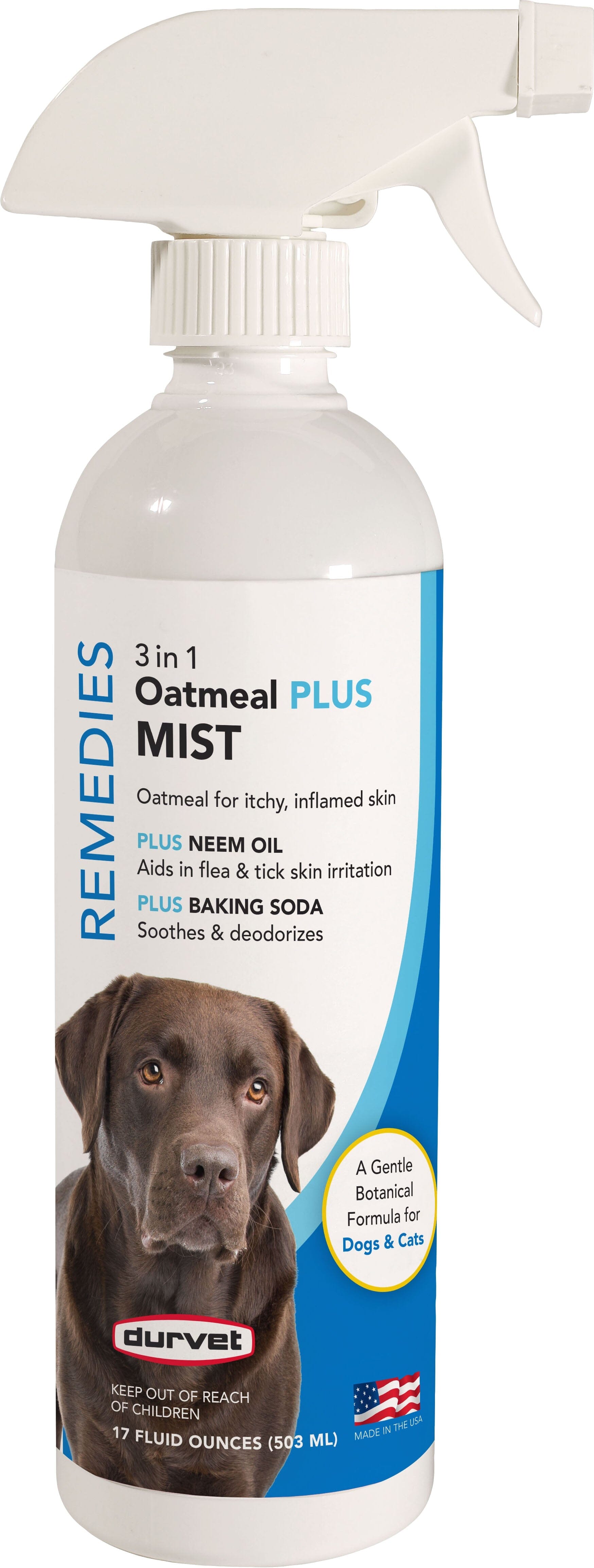 Durvet Naturals 3 In 1 Oatmeal Plus Mist for Dogs - 17 Oz  