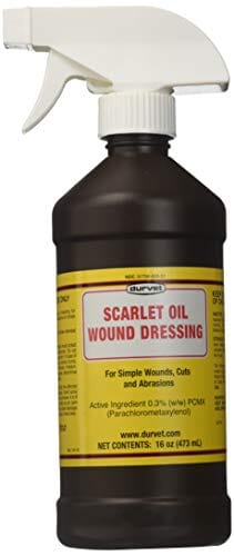 Durvet Scarlet Oil Wound Dressing Veterinary Supplies Sprays/Daubers - 16 Oz