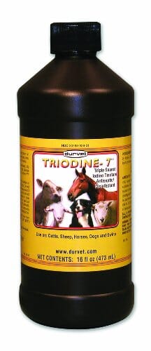 Durvet Triodine-7 Iodine Antiseptic Disinfectant Veterinary Supplies Sprays/Daubers - 16 Oz  