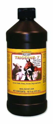 Durvet Triodine-7 Iodine Antiseptic Disinfectant Veterinary Supplies Sprays/Daubers - 16 Oz