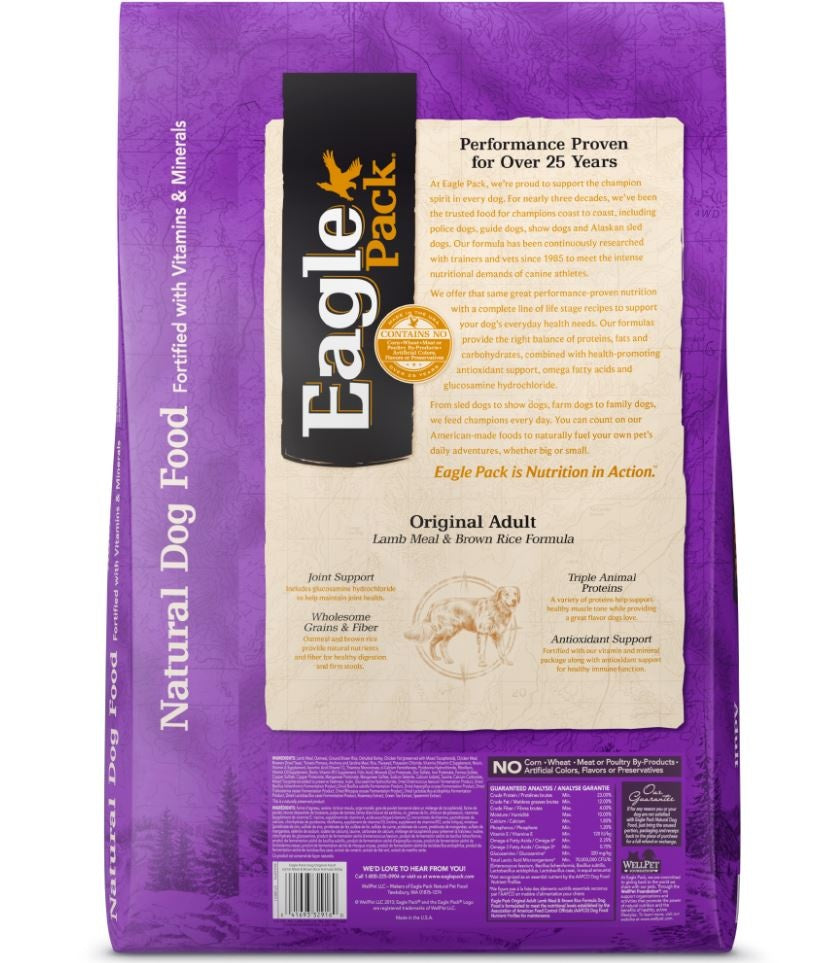 Eagle Pack Natural Lamb Meal and Brown Rice Formula Dry Dog Food  