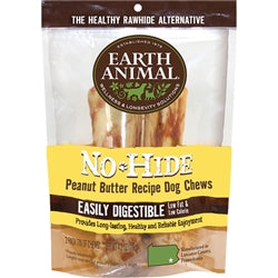 Earth Animal Dog Chews NO HIDE Peanut Butter - 7 Inches - 2 Pack
