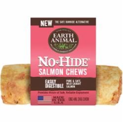 Earth Animal Dog Chews NO HIDE Salmon - 4 Inches - 24 Count  