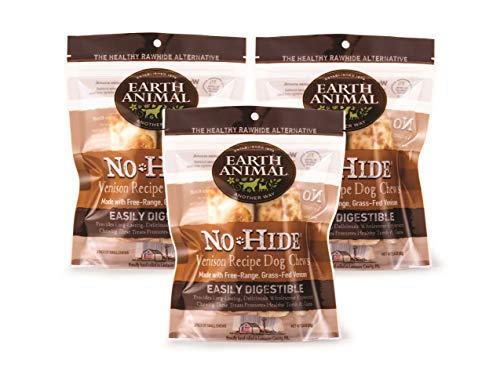 Earth Animal Dog Chews NO HIDE Venison - 4 Inches - 2 Pack
