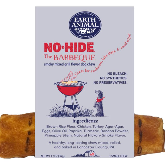 Earth Animal NO HIDE BBQ Dog Chews - 4 Inches - 48 Count