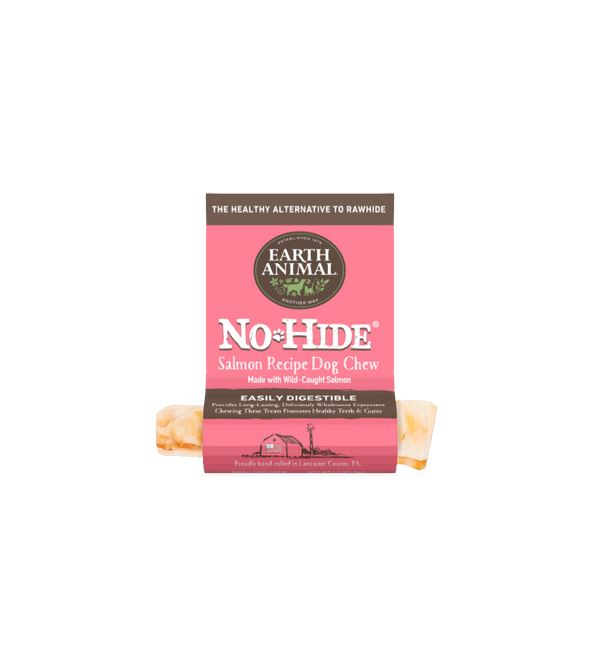 Earth Animal NO HIDE NO MEAT Salmon Dog Chews - 4 Inches - 24 Count  