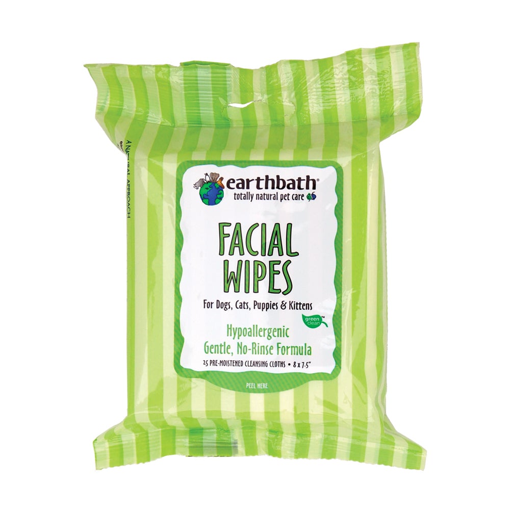 Earthbath® Facial Wipes for Cat & Dog - 25 Count  