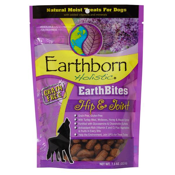 Earthborn Dog Treats Earthbites Hip and Joint - 7.5 Oz - Case of 8  