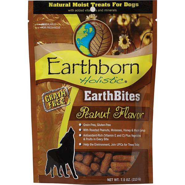 Earthborn Dog Treats Earthbites Peanut Butter - 7.5 Oz - Case of 8