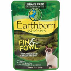 Earthborn Grain-Free Fin Fowl Tuna Wet Cat Food - 3 Oz Pouch - Case of 24  