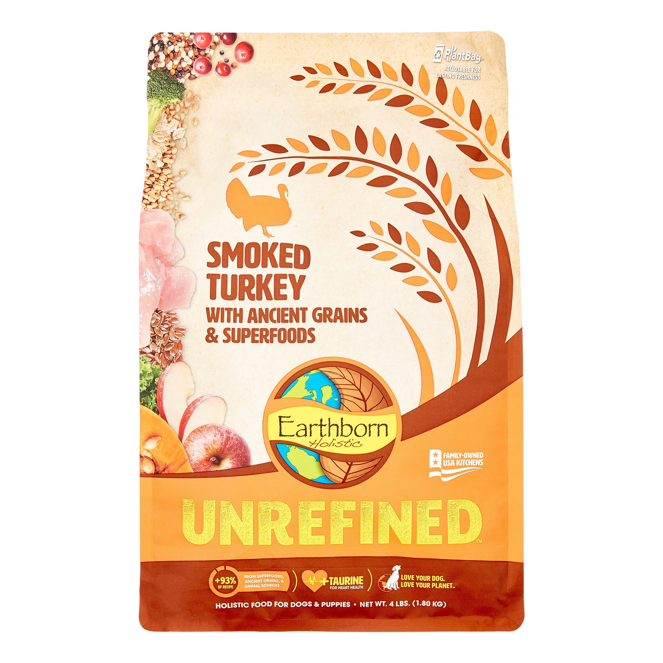 Earthborn Unrefined Ancient Grains Turkey Dry Dog Food - 4 lbs  