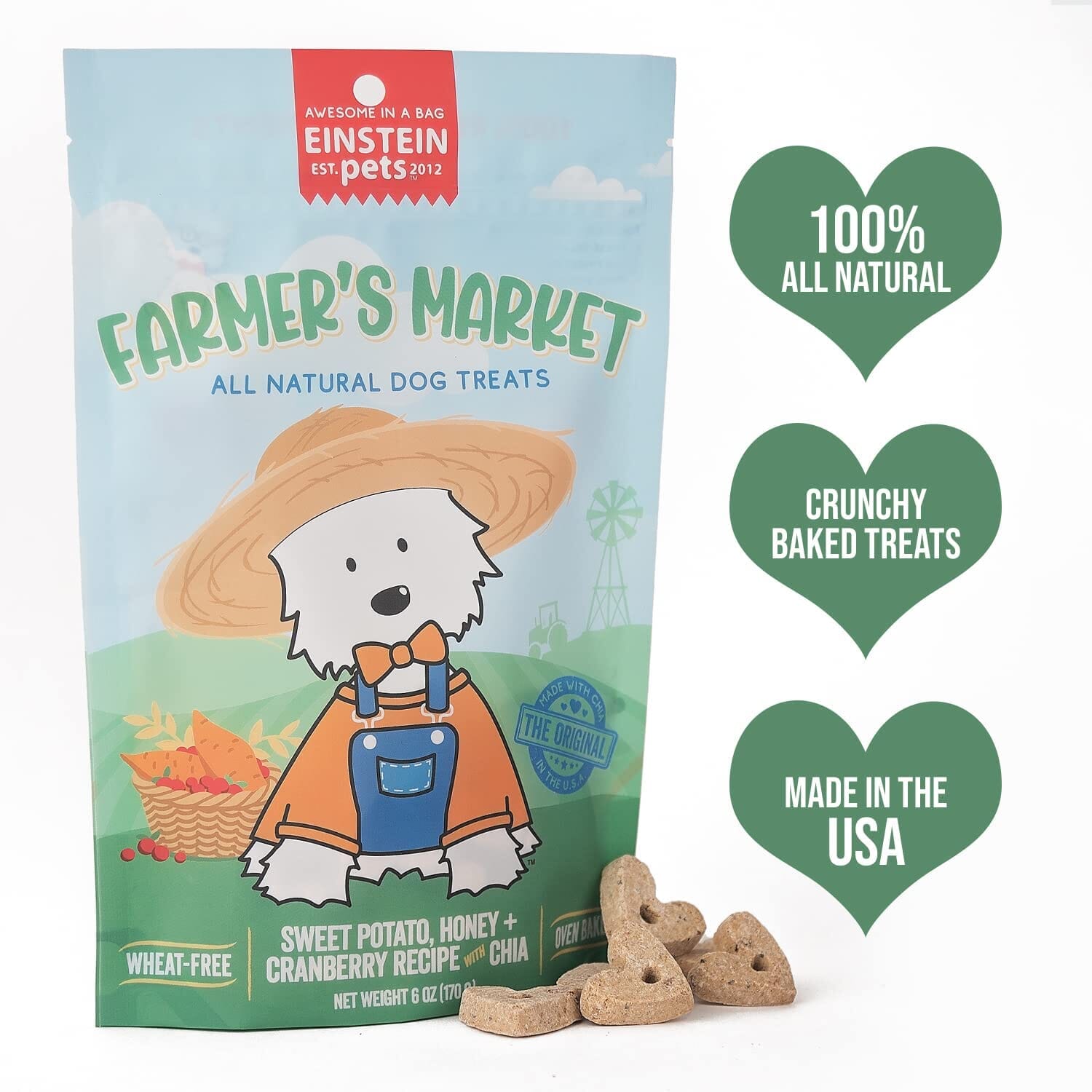 Einstein Pets Farmer's Market Crunchy Dog Biscuits Treats - 6 Oz  