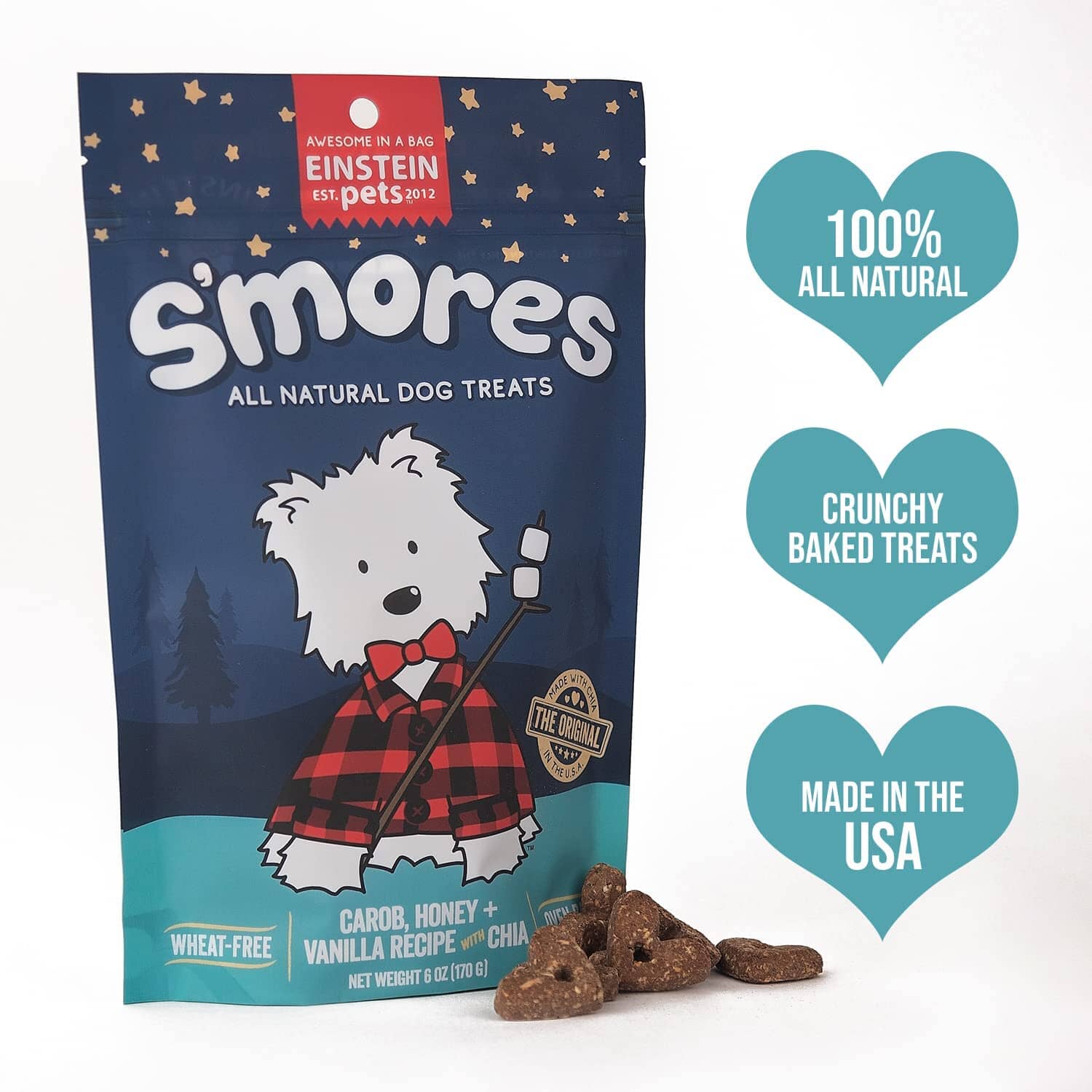 Einstein Pets S'Mores Crunchy Dog Biscuits Treats - 6 Oz  