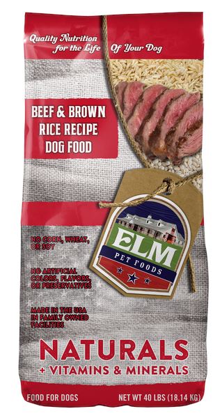 Elm Pet Foods Naturals Beef and Rice  Dry Dog Food - 40 lb Bag  