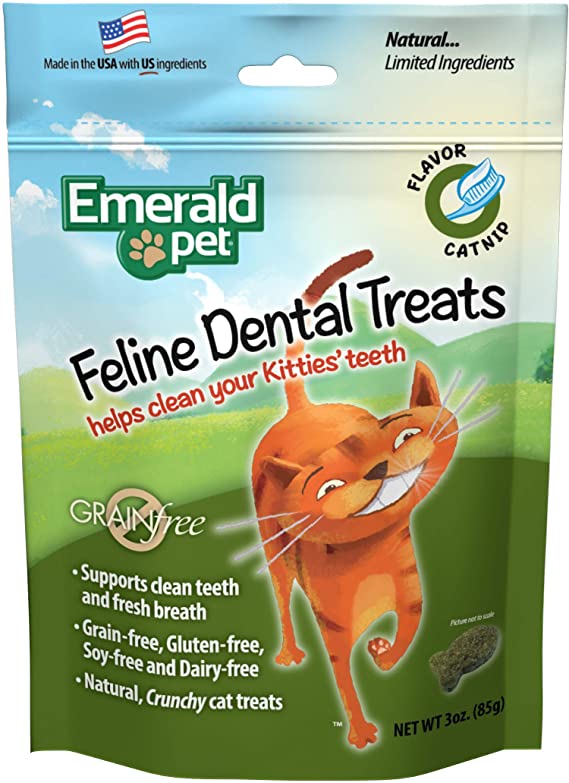Emerald Pet Catnip Dental Cat Treats - 3 oz Bag