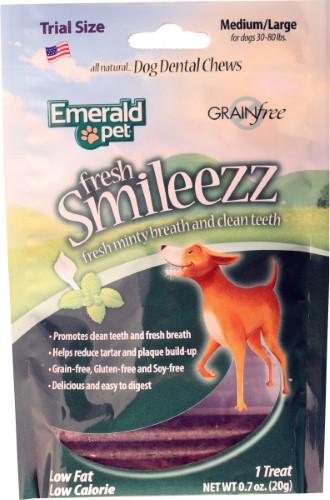 Emerald Pet Fresh Smileezz Grain Free Medium/Large Dog Dental Treats - 24 ct Dental Dis...