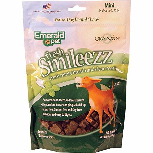 Emerald Pet Fresh Smileezz Grain Free Mini Dog Dental Treats - 6 oz Bag  