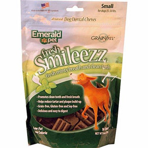 Emerald Pet Fresh Smileezz Grain Free Small Dog Dental Treats - 6 oz Bag