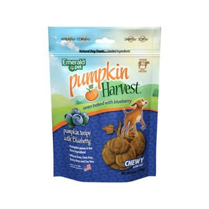 Emerald Pet Harvest Pumpkin Blueberry Recipe Chewy Dog Treats - 6 oz Bag