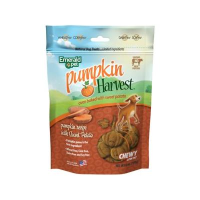 Emerald Pet Harvest Pumpkin Sweet Potato Chewy Dog Treats - 6 oz Bag  
