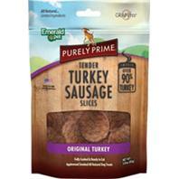 Emerald Pet Purely Prime Meat Sausage Original Turkey Natural Dog Chews - 3 oz Bag