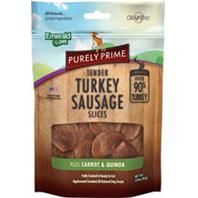 Emerald Pet Purely Prime Meat Sausage Turkey plus Carrrot & Quinoa Natural Dog Chews - 3 oz Bag  