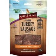 Emerald Pet Purely Prime Meat Sausage Turkey plus Pumpkin & Chia Natural Dog Chews - 3 ...