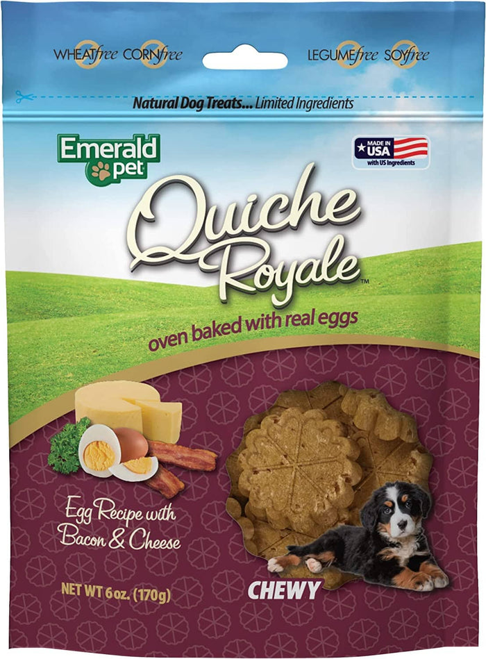 Emerald Pet Quiche Royale Bacon & Cheese Soft and Chewy Dog Treats - 6 Oz