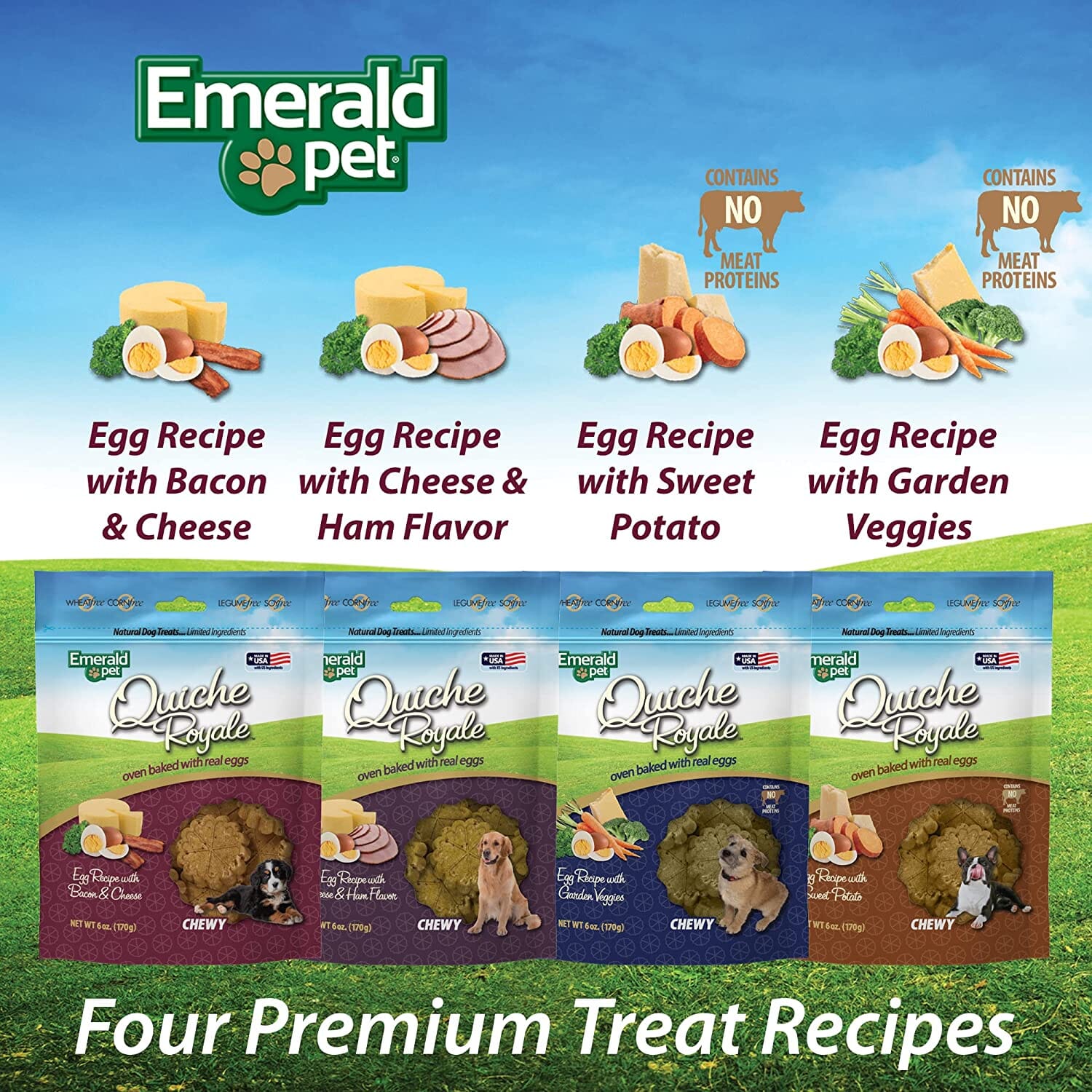 Emerald Pet Quiche Royale Bacon & Cheese Soft and Chewy Dog Treats - 6 Oz  