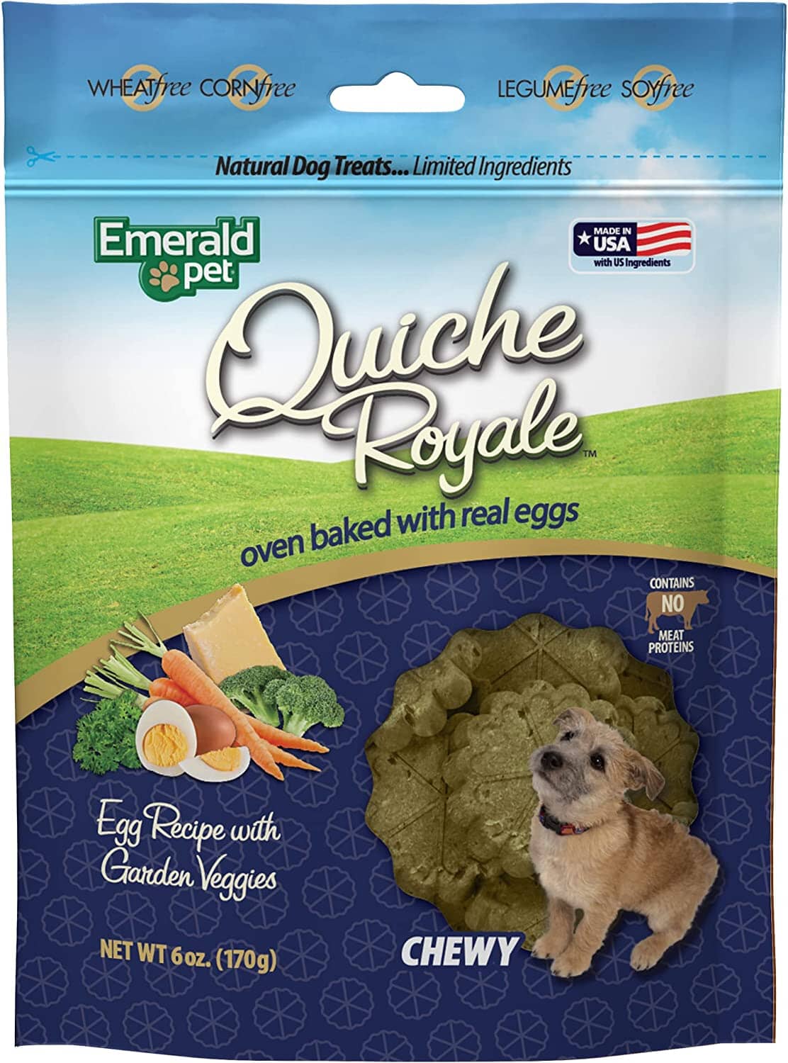 Emerald Pet Quiche Royale Garden Veggie Soft and Chewy Dog Treats - 6 Oz  